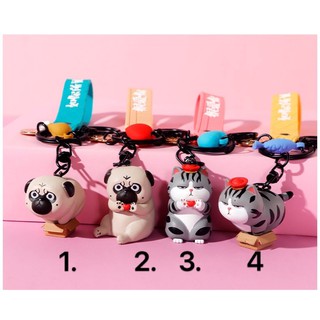 Móc khoá Chó pug nô tì Mèo hoàng thượng mồn lè