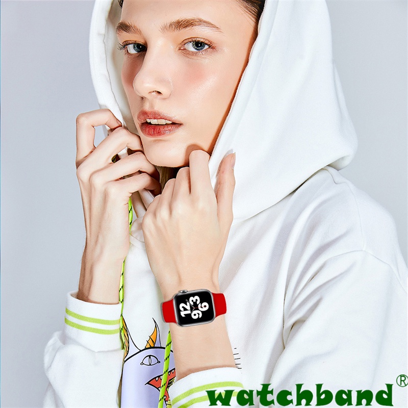 [Spot Cod] Dây Đeo Thể Thao 6 Màu Độc Đáo Cho Apple 7 iwatch 7 / 6 / 5 / 4 / 3 / 2 / SE 38mm 40mm 41mm 42mm 44mm 45mm