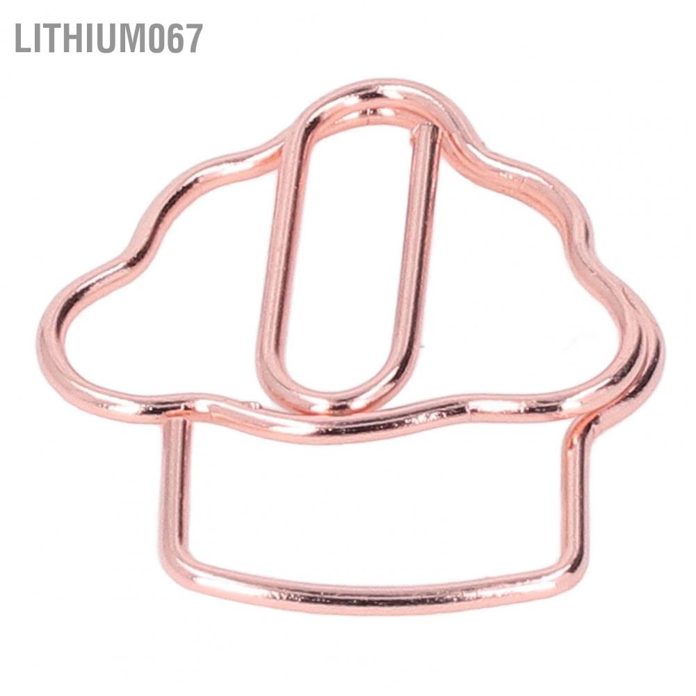 Lithium067 Lithium067 50 cái Kẹp giấy Màu vàng hồng Hình dạng kem Mạ điện Chống gỉ kim loại nhỏ để phân tệp