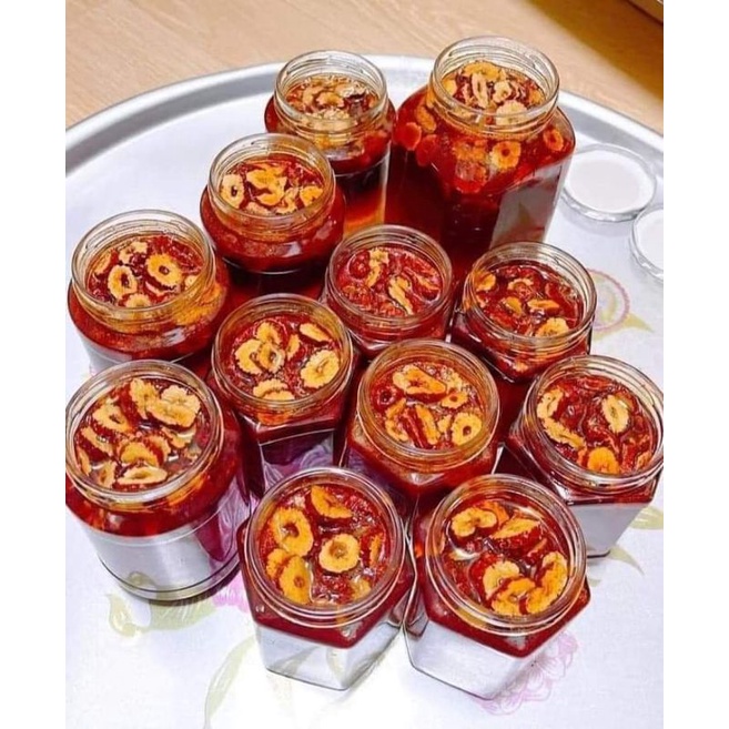 Saffron ngâm mật ong kèm đông trùng hạ thảo, kỳ tử, táo đỏ loại thượng hạng