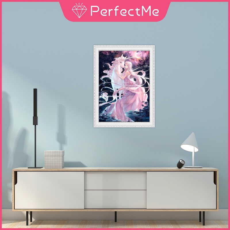 Bộ tranh đính đá diy trang trí nội thất 30X40cm hình kỳ lân hoạt hình