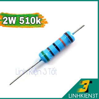 Túi 10 con ) Điện Trở 2W 5% 510k ohm chân đồng loại tốt