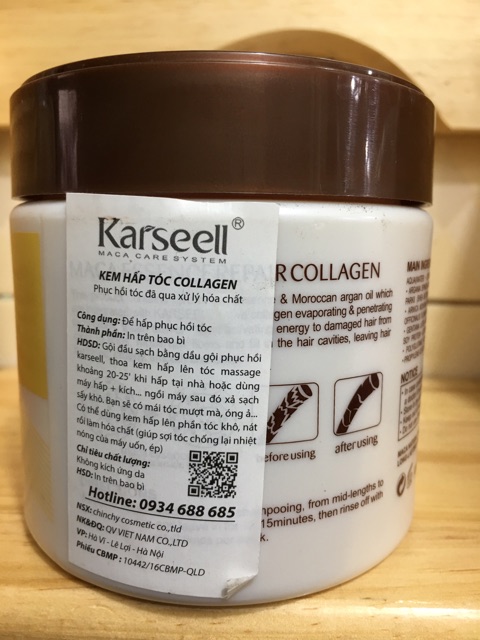 Kem hấp tóc Collagen Karseell 500ml chính hãng