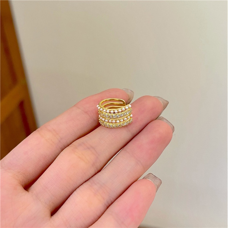 Khuyên tai kẹp vành một bên không bấm lỗ K082 bằng hợp kim mạ vàng Leous Accessories (1 chiếc)