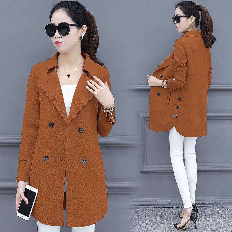 Trench Coat Womens Long2021Spring New Korean Style Women's Clothing All-Matching Fashion Loose and Slimming Coat for Women Spring and Autumn