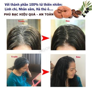Combo dầu gội Mochi phủ bạc đen tóc Nhật Bản