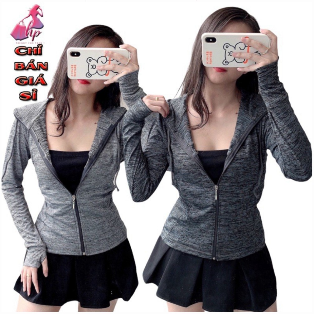 áo khoác thun nữ ôm body form dài vải thun dệt lạnh mỏng nhẹ mịn mát cao cấp mẫu đẹp [Hoàn Xu]