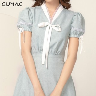Đầm nơ cổ nhún eo DA934 GUMAC