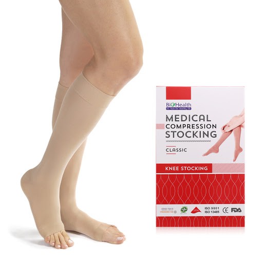 (Vớ gối) Vớ y khoa giãn tĩnh mạch Biohealth Medical Compression Stocking giúp hỗ trợ điều trị suy giãn tĩnh mạch chân.