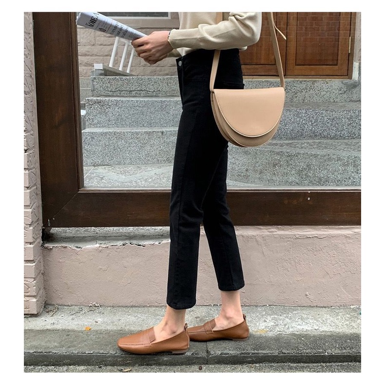 Quần jeans Nữ Lưng Cao Ống Đứng Thời Trang Hàn