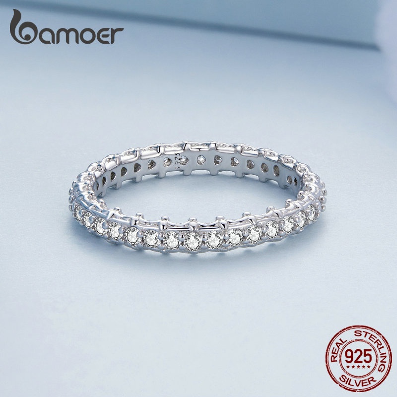 BAMOER Bông Tai Xi bạc 925 ĐíNh Đá Zircon