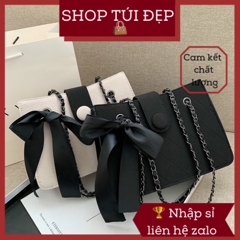 Túi Xách Nữ Đeo Chéo Thắt Nơ Sành Điệu Có Khoá Kéo Hàng Quảng Châu/ shoptuidep 👜 Shop túi đẹp 👜