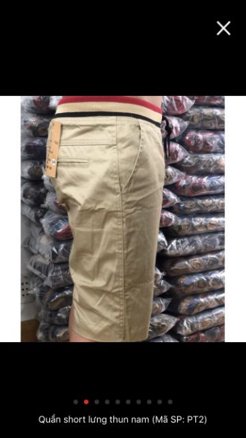 Quần short kaki lưng thun. Có giãn thoải mái