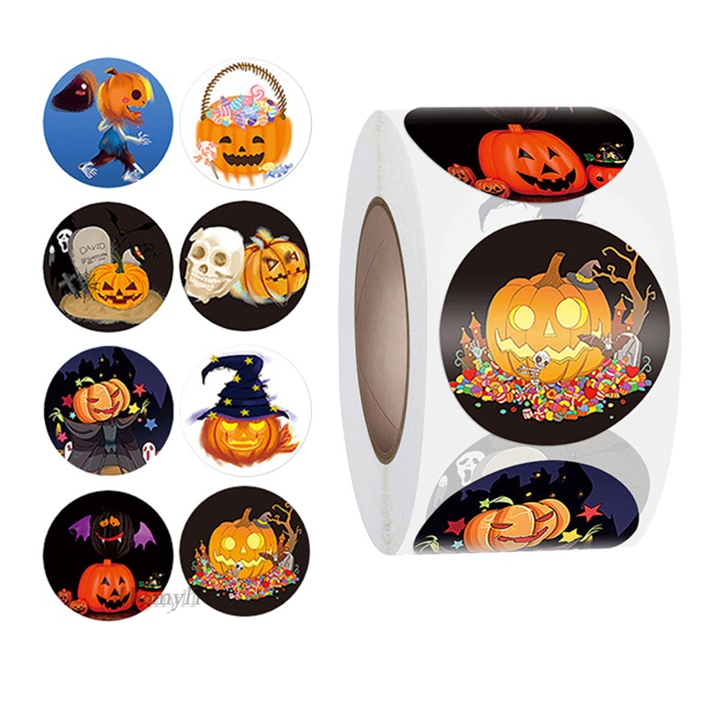 Set 500 Nhãn Dán Trang Trí Sổ Lưu Niệm Phong Cách Halloween