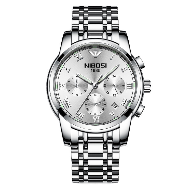 [GIÁ SỐC] ĐỒNG HỒ NAM NIBOSI 2301 (1985) DÂY THÉP ĐẶC CHẠY FULL 6KIM, THIẾT KẾ NAM TÍNH MẠNH MẼ - CHÍNH HÃNG (FULLBOX) | BigBuy360 - bigbuy360.vn