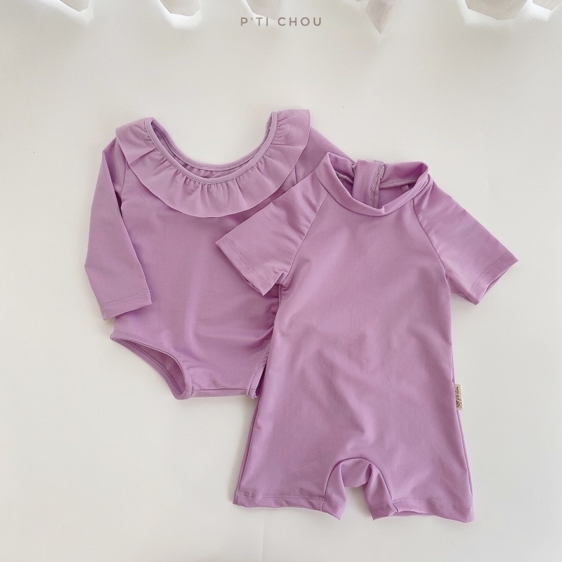 Đồ bơi ngăn tay liền thân cho bé trai Pti Chou - Thiết kế ôm body, vải Polyester bảo vệ bé từ 1 đến 8 tuổi.