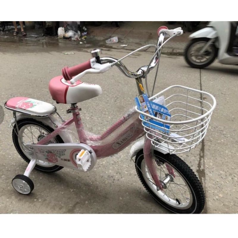 Xe đạp 2 khung bé gái 12 , 14 , 16 inch mẫu mới tem về nhiều hãng: xaming, H&T bike