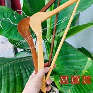 Móc gỗ có thanh ngang cao cấp, móc gỗ treo quần áo