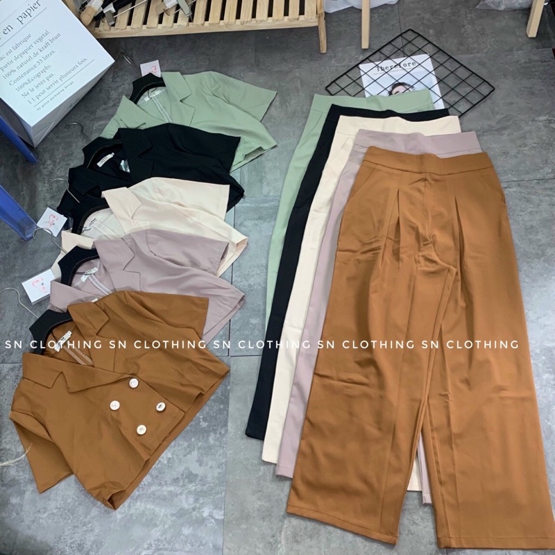 Set áo vest quần tây