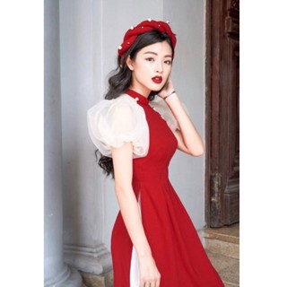 Mấn xoắn đính đá áo dài