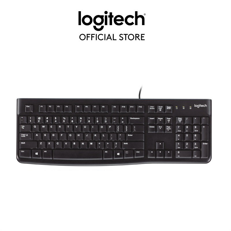 Bàn phím có dây Logitech K120 - Bền bỉ, chống tràn, kích thước đầy đủ có phím số