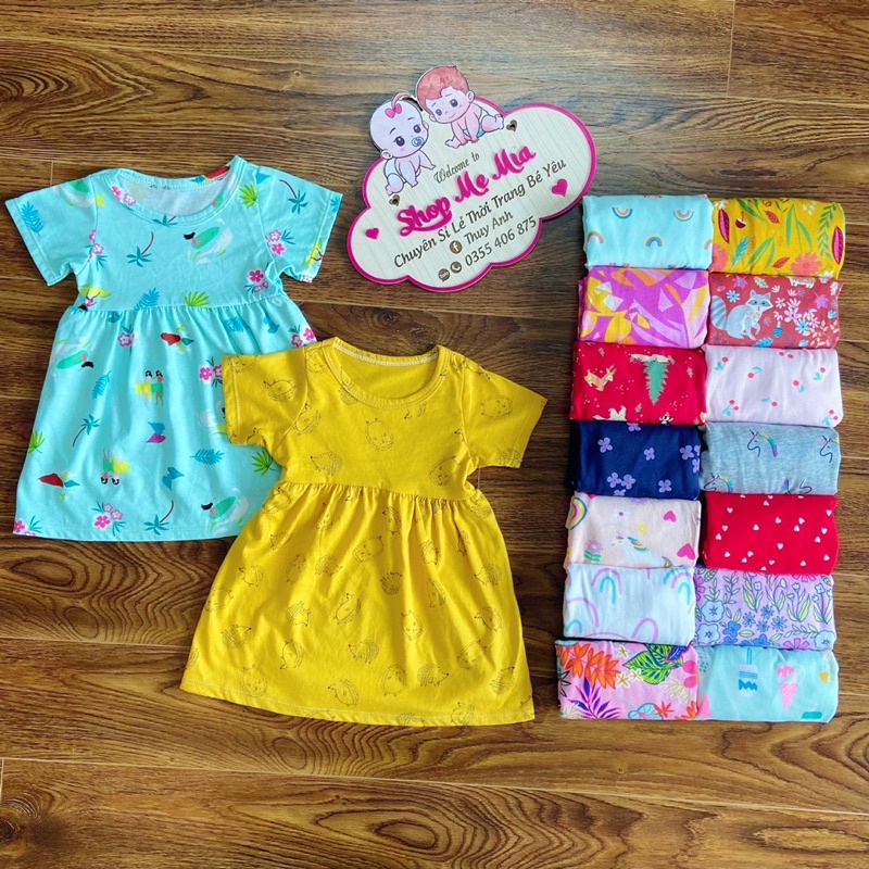 Váy cộc tay cho bé Rẻ Đẹp Chất cotton mềm mát