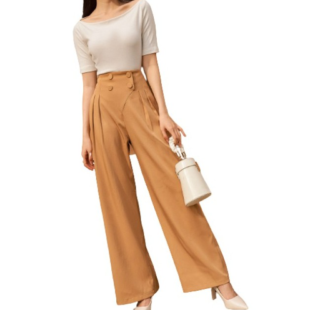 OLV - Quần Golden Button Wide LegTrousers