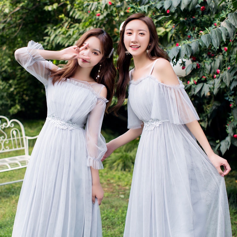 Đầm Phù Dâu Dáng Dài Phong Cách Hàn Quốc Mới 2022