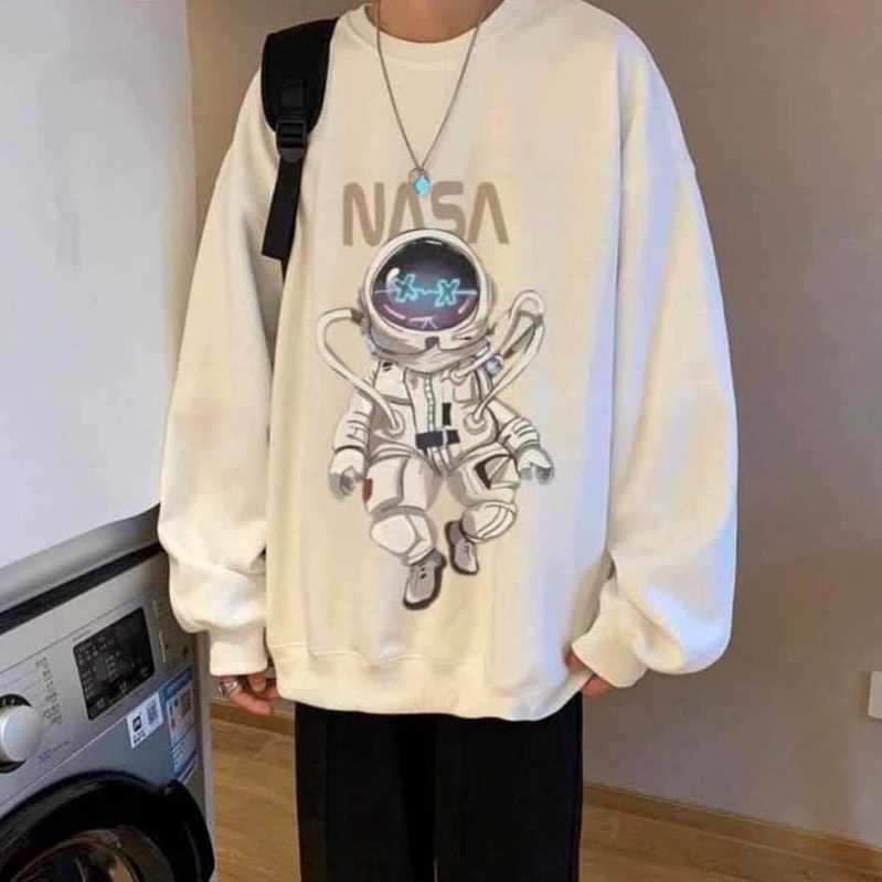 Áo SWEATER form rộng chất nỉ ngoại thiết kế NASA phi hành gia