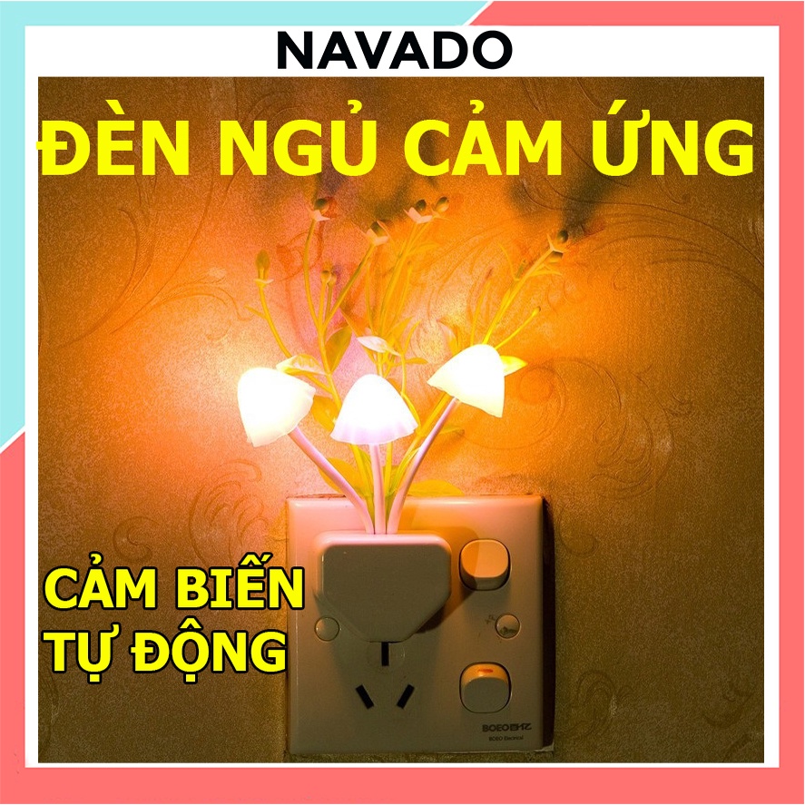 Đèn ngủ Đẹp cảm ứng ánh sáng thông minh bình hoa hình nấm dễ thương trang trí  Lamp154 NAVADO