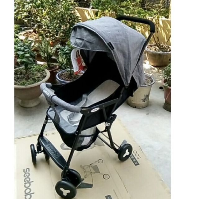 Xe đẩy du lịch siêu nhẹ Seebaby QQ2 (chế độ nằm + ngồi) lưng nằm bằng lưới NHIỀU MÀU shopnguoita