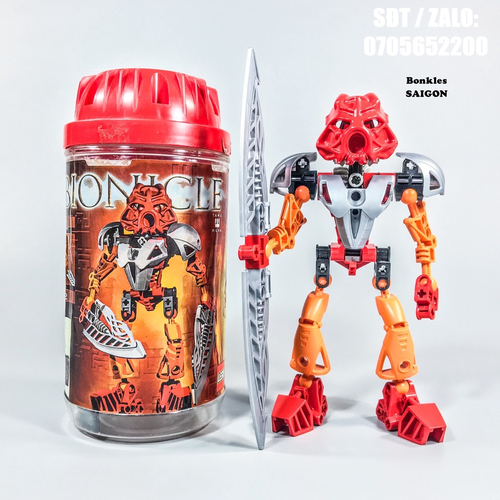 Đồ Chơi Mô Hình Vintage lắp ráp LEGO Bionicle: Chiến Binh Lửa Toa Nuva Tahu 8572 Chính Hãng Đan Mạch (2002)