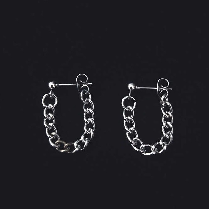 Khuyên tai 22147 kết hợp chuỗi nhỏ thời trang cho nam nữ