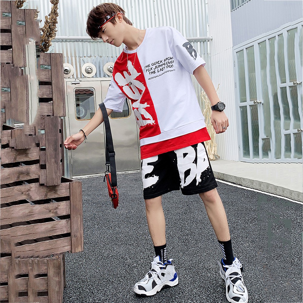 Bộ Quần Áo Thun Nam Thể Thao Mùa Hè Thể Thao Tay Ngắn Kết Hợp Quần Short BASE SET NAM 90000107C2 | BigBuy360 - bigbuy360.vn