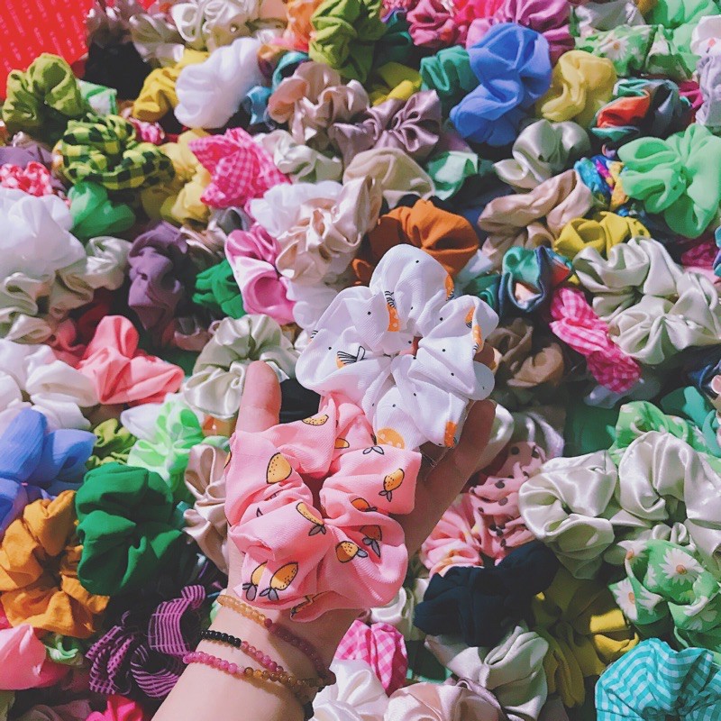 Combo 2 Scrunchies dây cột tóc vải siêu xinh