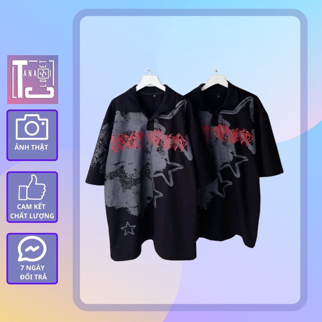 Áo polo form hình Star (ảnh thật tại shop) Tanazi Closet