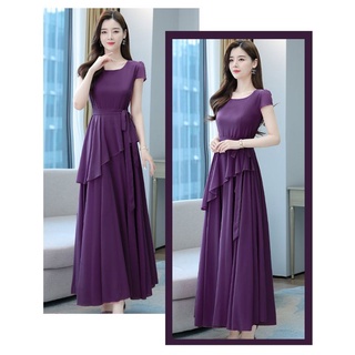 ĐẦM XÒE DÀI PHỐI TÀ XÉO THẮT EO 2049