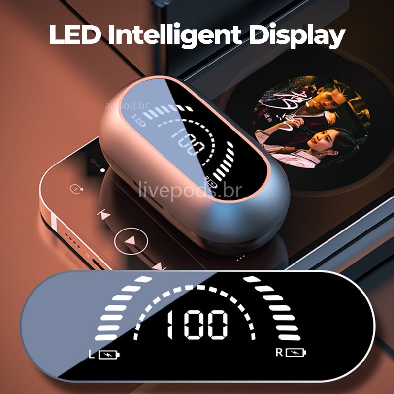 Tai Nghe Bluetooth 5.2 Chính Hãng Không Dây Điều Khiển Cảm Ứng Chống Thấm Nước Có Màn Hình LED Và Mic Phù Hợp Cho Điện Thoại Xiaomi