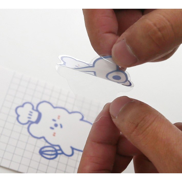Bộ Sticker dễ thường hình Gấu Béo - Thỏ trang trí sổ, laptop, điện thoại