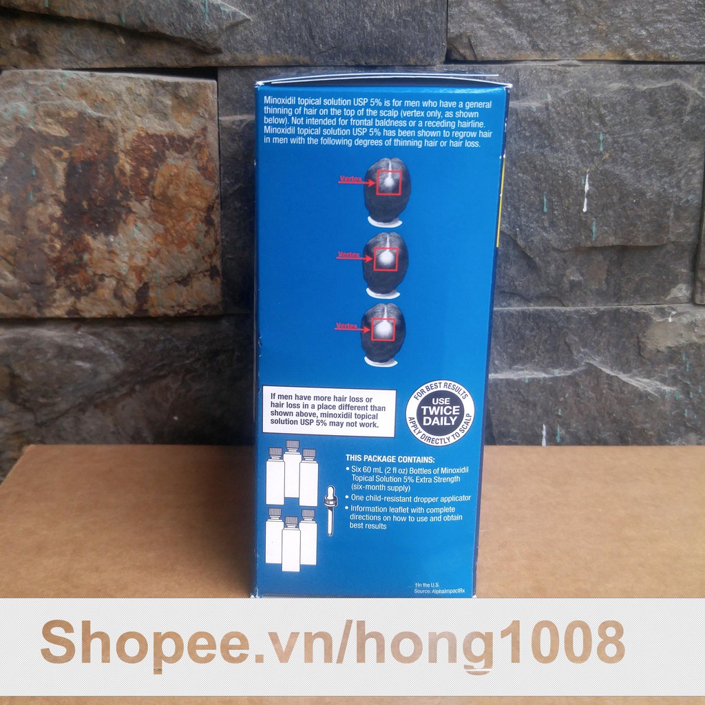 [Hộp gồm 6 chai nhỏ] Dung Dịch hỗ trợ mọc tóc Minoxidil 5 % Kirkland dành cho Nam Giới Của Mỹ | BigBuy360 - bigbuy360.vn