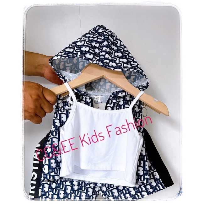 Bộ khoá mũ Di..O in tràn phong cách 3 chi tiết cho bé