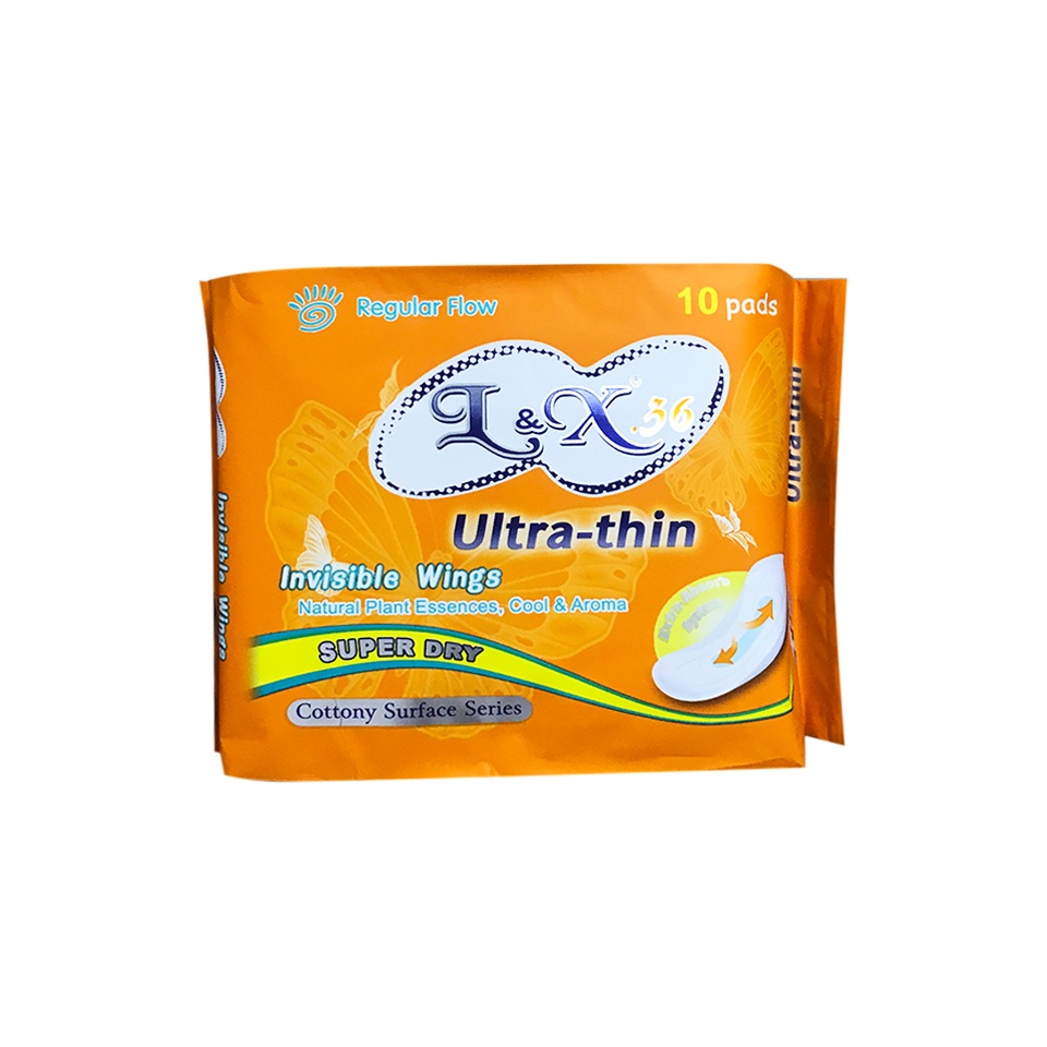 Băng vệ sinh L&amp;X ban ngày cánh tàng hình có bạc hà (10 miếng)