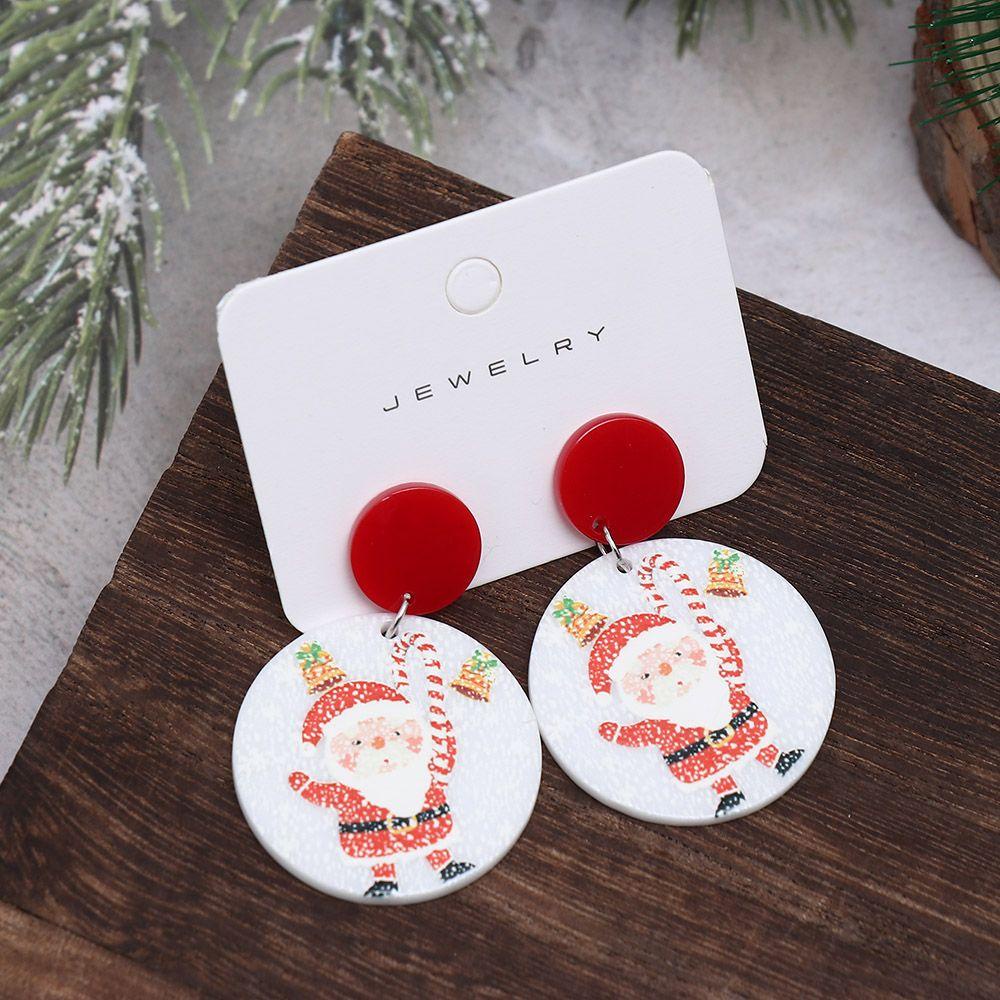 Khuyên Tai Acrylic Hình Hoa Tuyết / Chuông Giáng Sinh Sáng Tạo Thời Trang
