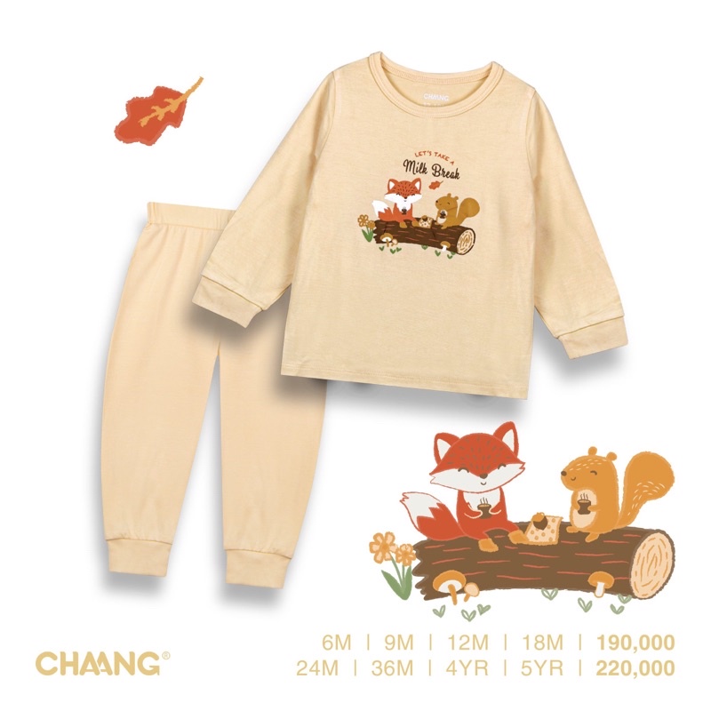 [ CHAANG 2022- AUTUMN PARK] Bộ quần áo dài tay cúc vai cho bé từ 3 tháng đến 5 tuổi