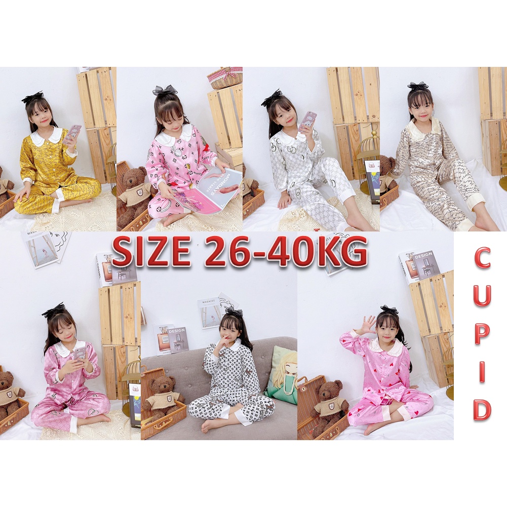 SIZE ĐẠI 24-36KG: Bộ pijama lụa cực xinh cho bé gái - BPL21