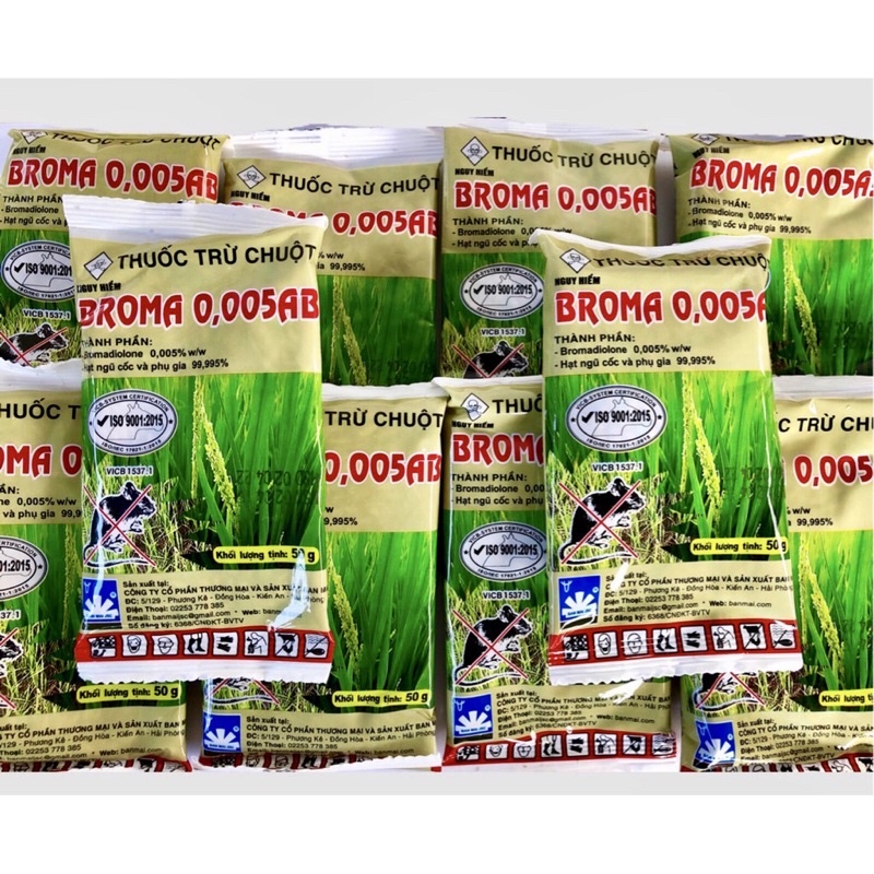 THUỐC DIỆT CHUỘT THÓC GẠO TRỘN SẴN BROMA0,005AB