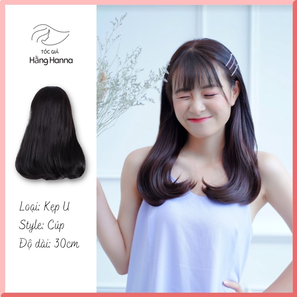 Tóc giả kẹp U cúp dáng ngắn 30cm / KU29 / Tóc kẹp nửa đầu