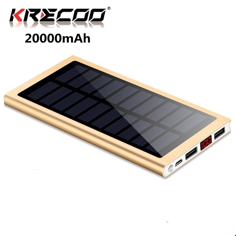 KRECOO 5000mAh power bank using high quality solar energy