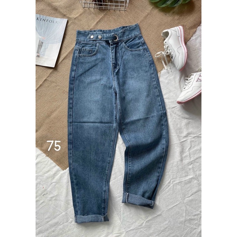 QUẦN JEAN BAGGY CẠP CAO PHỐI ĐAI KIỂU SIÊU HOT [ CLIP THẬT] [FREESHIP] hàng loại 1, VẢI DÀY | BigBuy360 - bigbuy360.vn