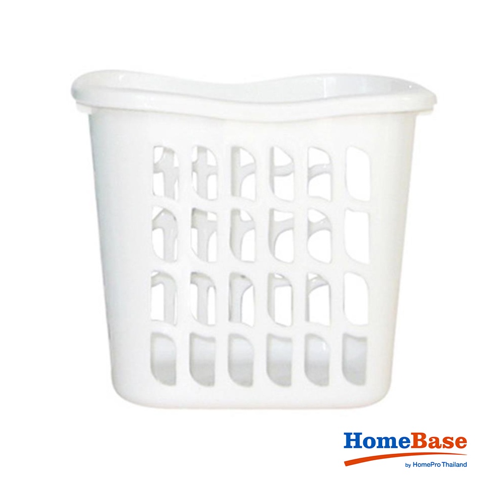 Homebase JCJ Giỏ đựng đồ hình vuông lớn bằng nhựa 4223 Thái Lan W22.8xD18.3xH20 Cm màu trắng